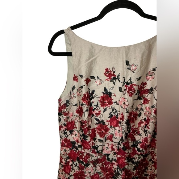 LOFT Floral Red Midi Dress - Picture 2 of 5